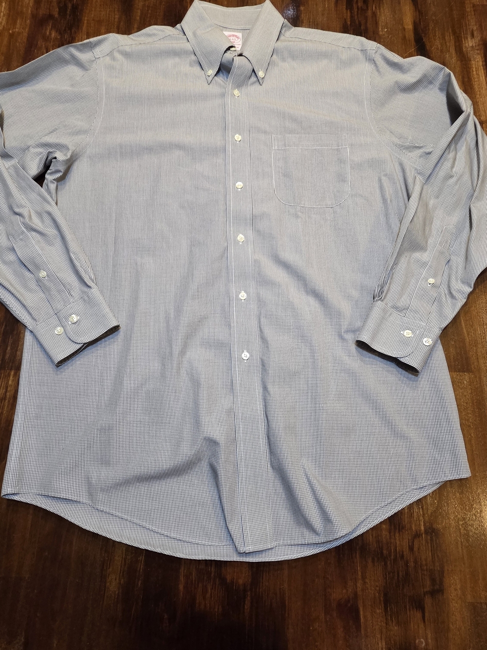 Brooks Brothers Regular Fit Dress Shirt Men's 16 - 4/5 Spread Collar Box Pattern